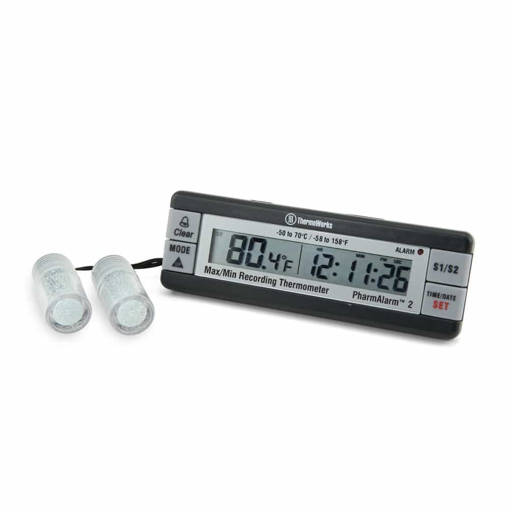 Lab Alarm PharmAlarm® 2 Vaccine Storage Alarm Thermometer, 2-channels (TMD ...