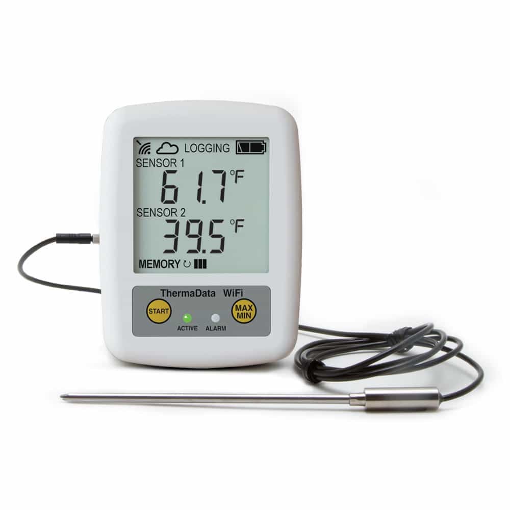 ThermaData® WiFi Temp Logger (1 Removable External Sensor)