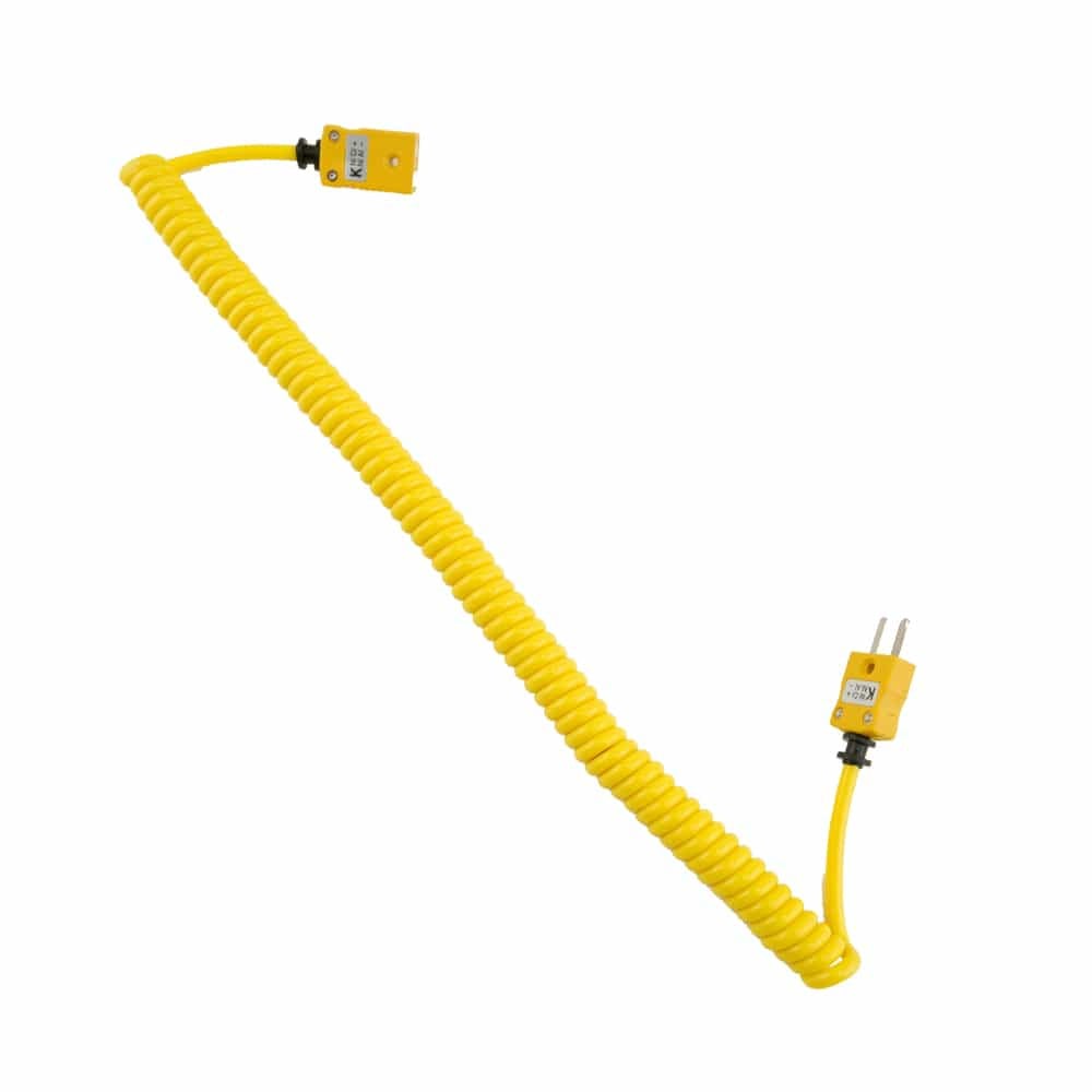 Coiled Type K Extension Lead, 39-inch (1m) Length, Male/Female